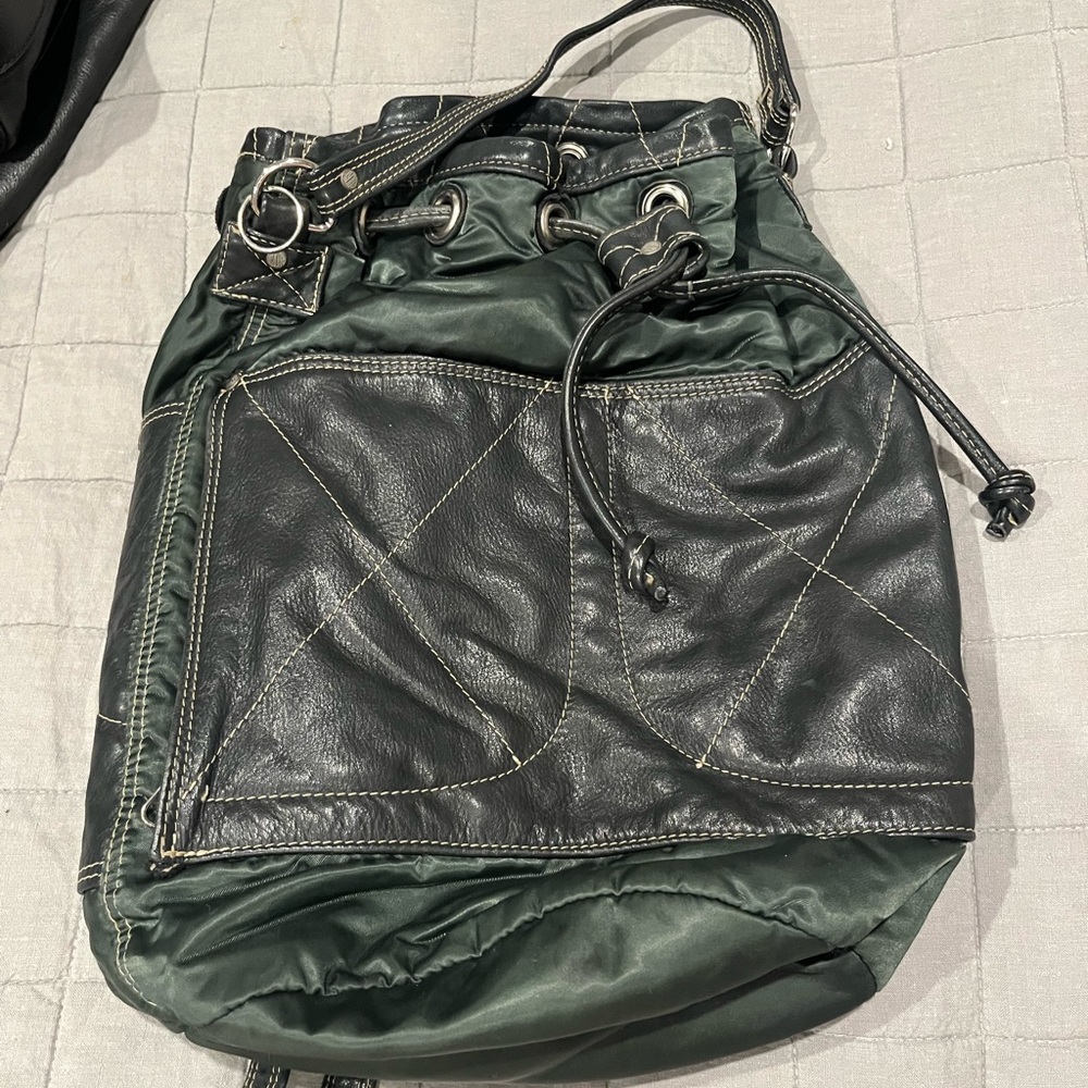 Stylish Black Leather Backpack